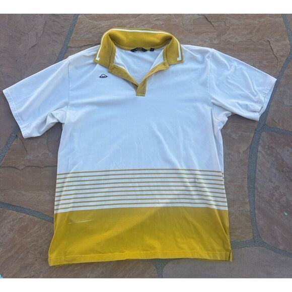 Radmor Golf Size XL Taylor Ombre Polo Shirt Short Sleeve Retro White Yellow - Picture 1 of 3